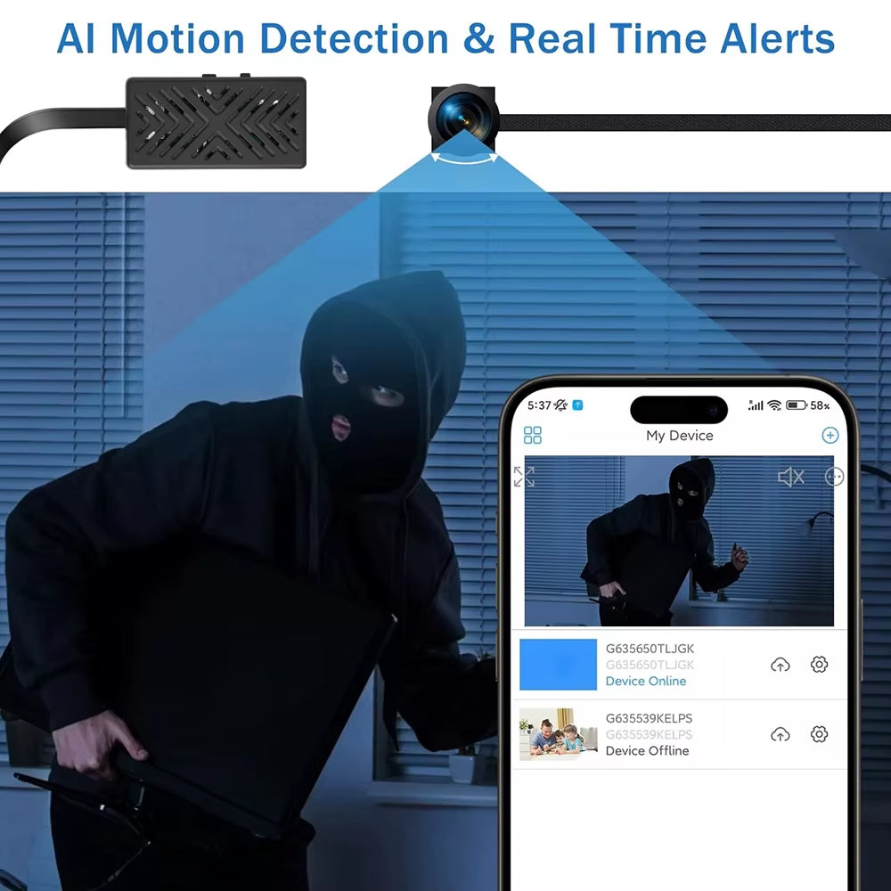 1080P DIY Mini Wifi Camera with 2000Mah Remote Contro Video Recorder Micro Camcorder Security Camera Motion Detection Wifi Cam